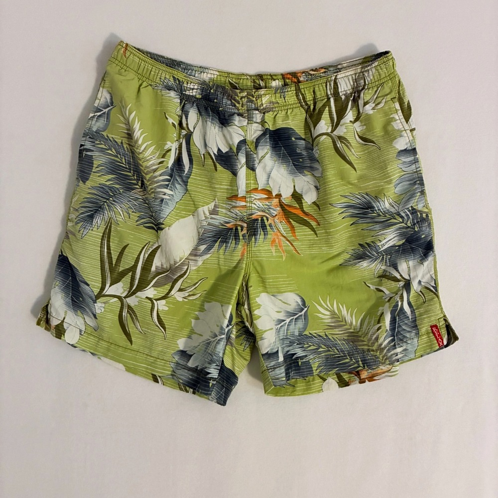 Tommy Bahama Swim Trunks Mens L Floral Elastic Waist Lined Beach Travel‎ Resort